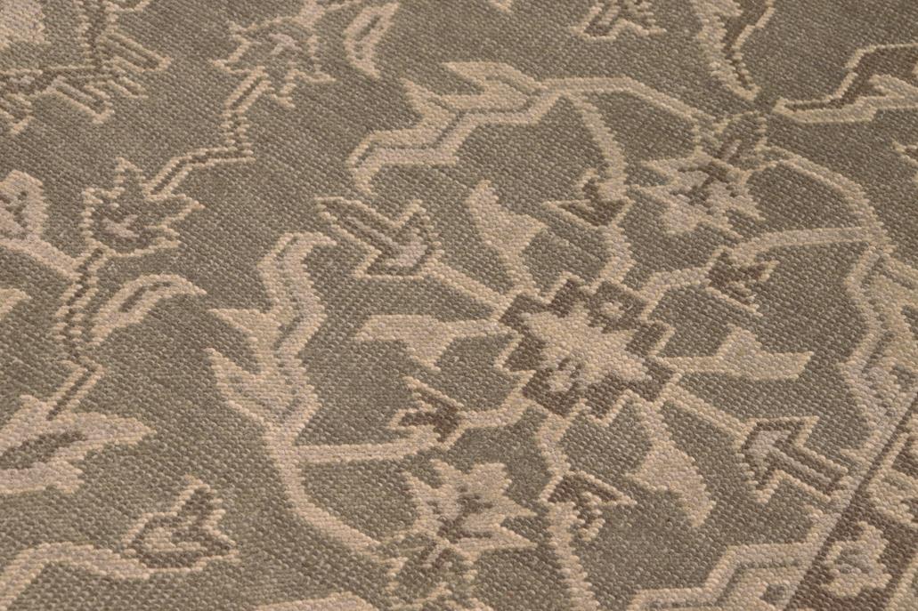 handmade Traditional Ziegler Gray Tan Hand Knotted RECTANGLE 100% WOOL area rug 7x9