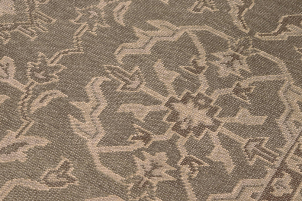 handmade Traditional Kafkaz Gray Tan Hand Knotted RECTANGLE 100% WOOL area rug 7' x 9'