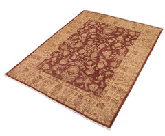 handmade Traditional Kafkaz Brown Tan Hand Knotted RECTANGLE 100% WOOL area rug 8 x 10