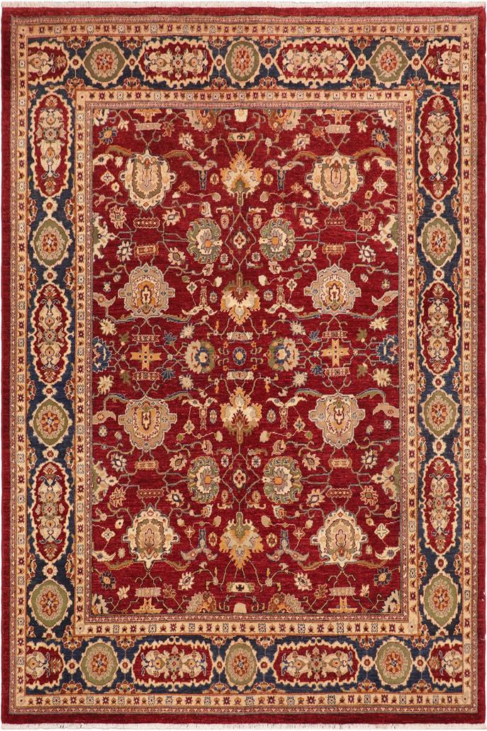 handmade Traditional Kafkaz Red Blue Hand Knotted RECTANGLE 100% WOOL area rug 8 x 10