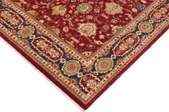 handmade Traditional Kafkaz Red Blue Hand Knotted RECTANGLE 100% WOOL area rug 8 x 10