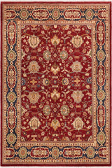 handmade Traditional Kafkaz Red Blue Hand Knotted RECTANGLE 100% WOOL area rug 8 x 10