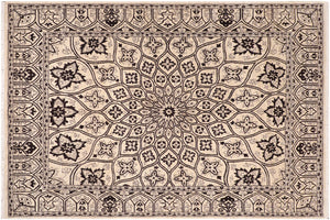 8x10 hand knotted Ziegler wool rug in ivory and beige - Chic Ziegler Lieselot