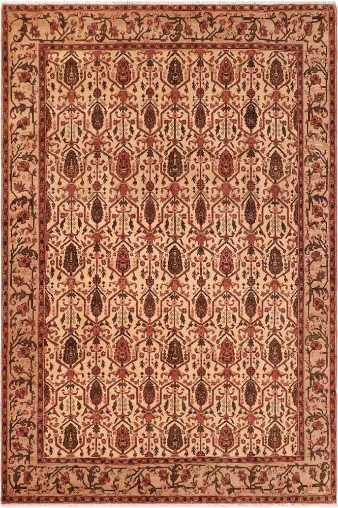 handmade Transitional Kafkaz Beige Taupe Hand Knotted RECTANGLE 100% WOOL area rug 8 x 10