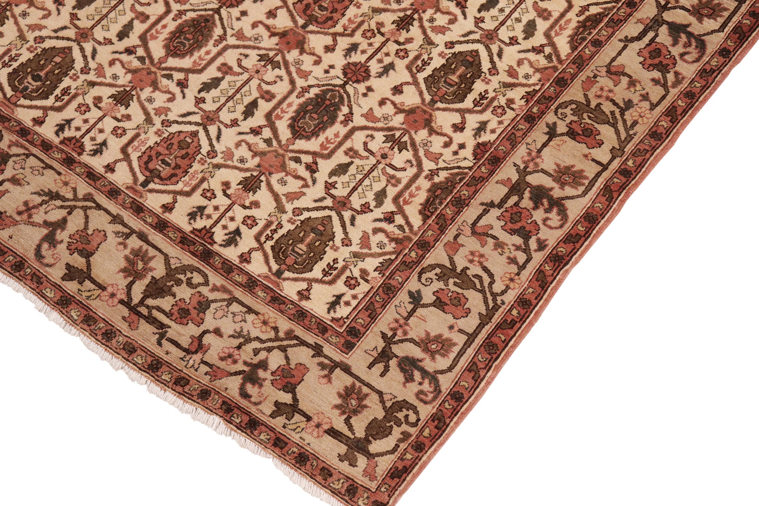 handmade Transitional Kafkaz Beige Taupe Hand Knotted RECTANGLE 100% WOOL area rug 8' x 10'