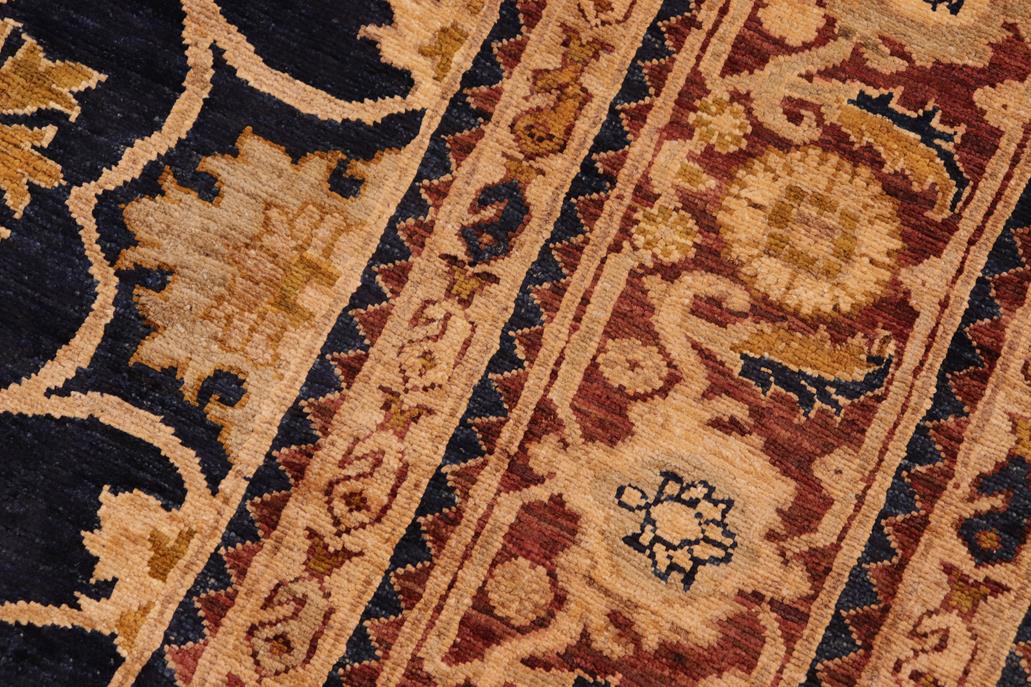 handmade Traditional Kafkaz Blue Brown Hand Knotted RECTANGLE 100% WOOL area rug 8 x 10