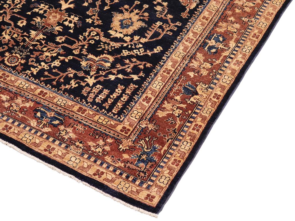 handmade Traditional Kafkaz Blue Brown Hand Knotted RECTANGLE 100% WOOL area rug 8 x 10