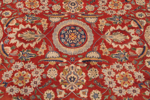handmade Transitional Agra Tabriz Red Blue  RECTANGLE 100% WOOL area rug 9x12