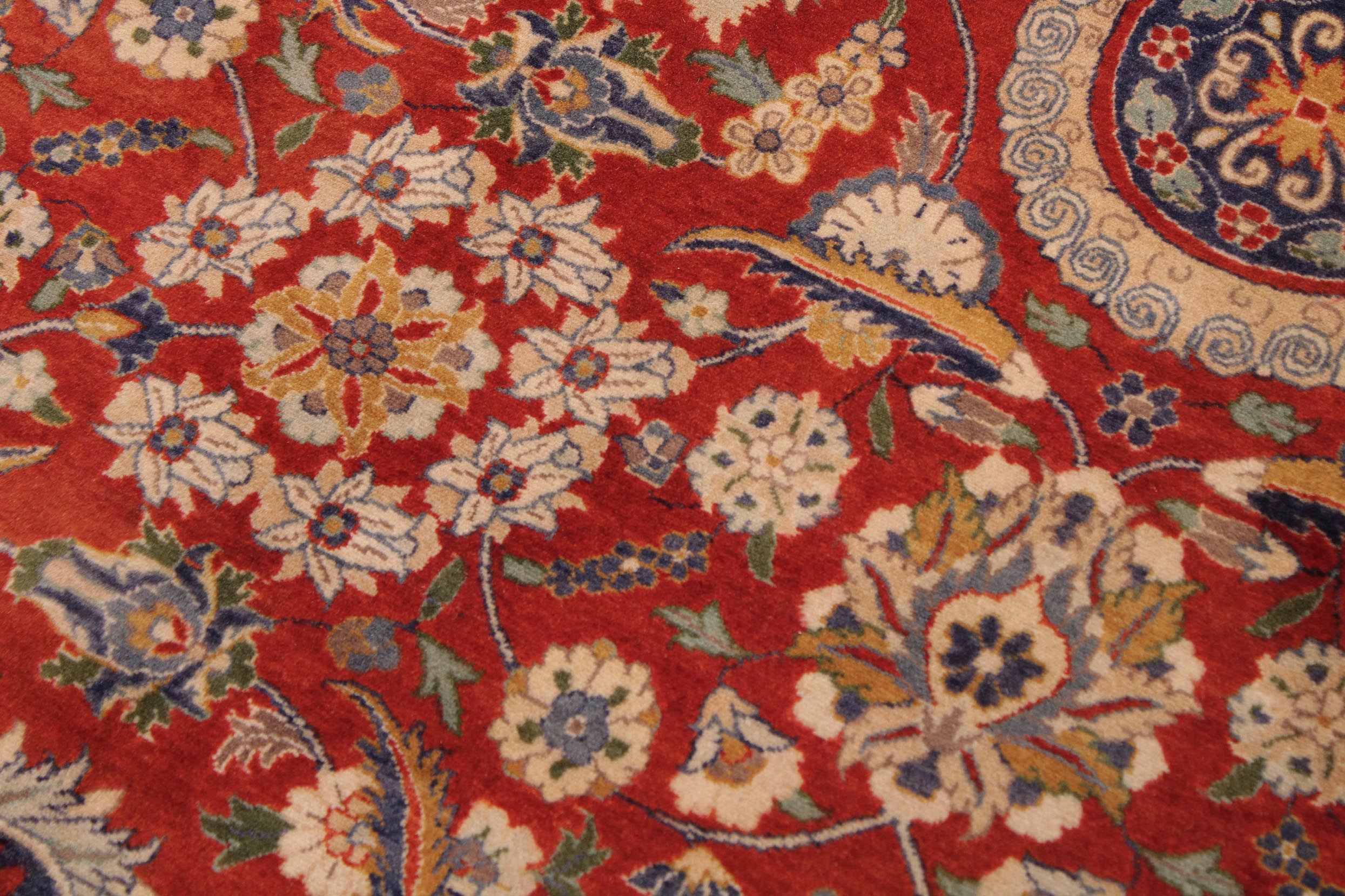 handmade Transitional Agra Tabriz Red Blue  RECTANGLE 100% WOOL area rug 9x12