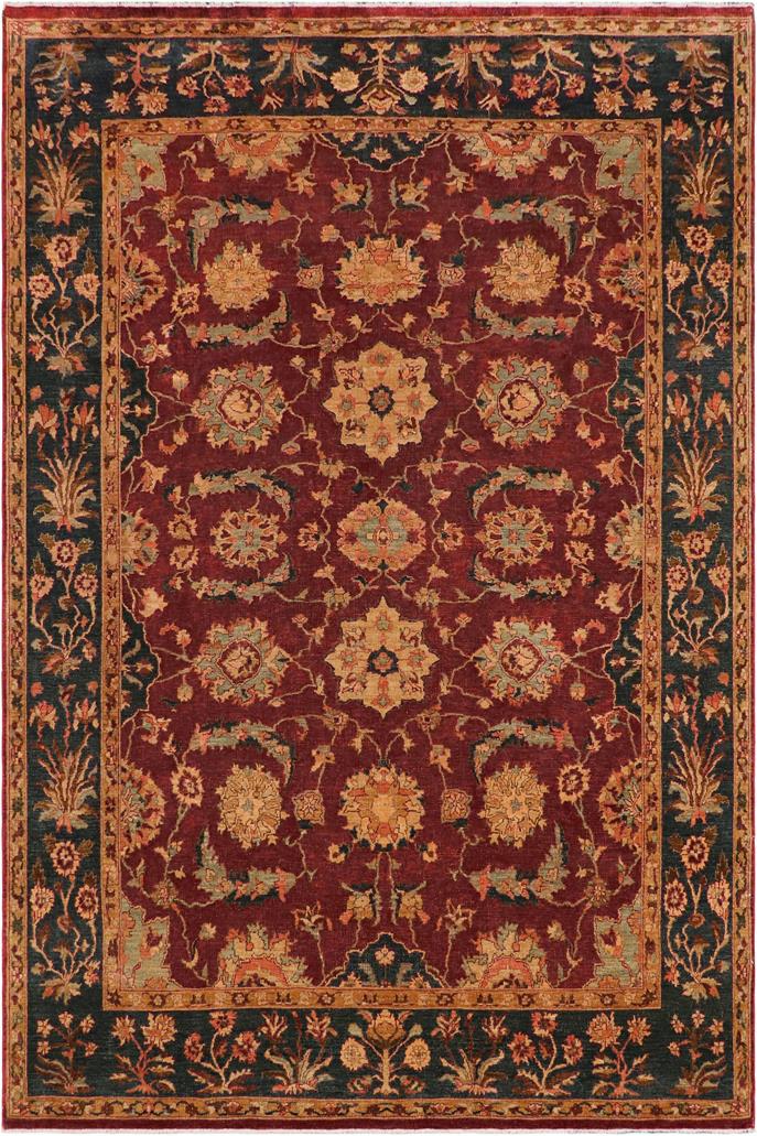 handmade Traditional Veg Dye Wine Red Green Hand Knotted RECTANGLE 100% WOOL area rug 9 x 12