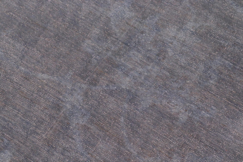 handmade Over Dyed Over Dyed Grayish Blu Gray Hand Knotted RECTANGLE 100% WOOL area rug 9' x 12'