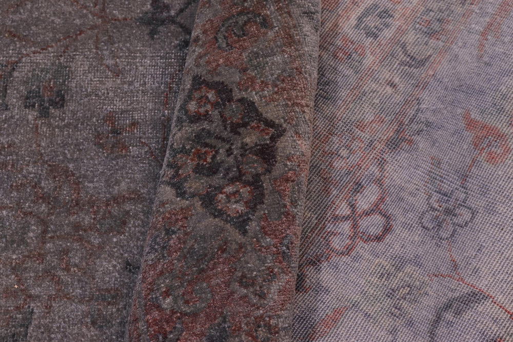 handmade Over Dyed Over Dyed Gray Peach Hand Knotted RECTANGLE 100% WOOL area rug 9' x 12'