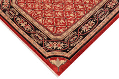 handmade Transitional Kafkaz Red Black Hand Knotted RECTANGLE 100% WOOL area rug 9 x 12