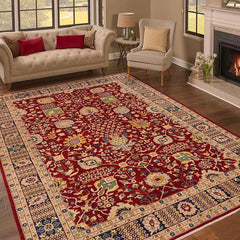 handmade Traditional Kafkaz Red Blue Hand Knotted RECTANGLE 100% WOOL area rug 9 x 13