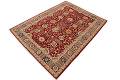 handmade Traditional Kafkaz Red Blue Hand Knotted RECTANGLE 100% WOOL area rug 9 x 13