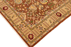 handmade Traditional Kafkaz Brown Beige Hand Knotted RECTANGLE 100% WOOL area rug 9 x 12