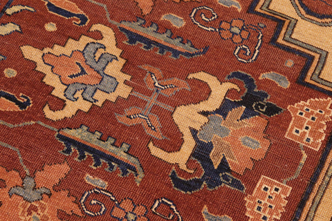 handmade Traditional Antique Beige Brown Hand Knotted RECTANGLE 100% WOOL area rug 8' x 10'