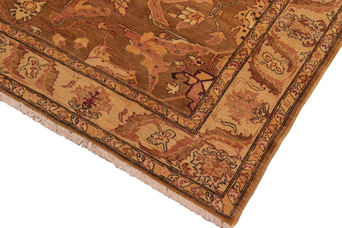 handmade Traditional Antique Gold Ivory Hand Knotted RECTANGLE 100% WOOL area rug 8x10