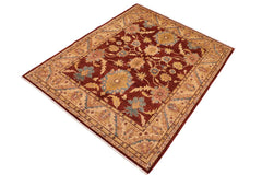 handmade Traditional Kafkaz Red Tan Hand Knotted RECTANGLE 100% WOOL area rug 8 x 10