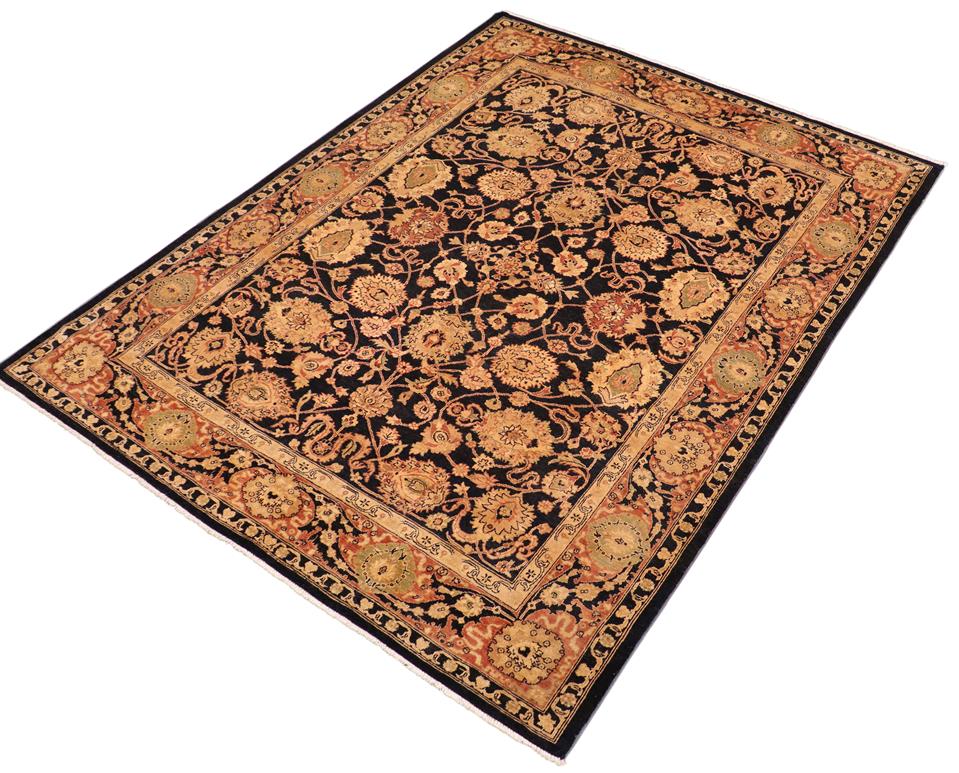 handmade Traditional Kafkaz Blue Rust Hand Knotted RECTANGLE 100% WOOL area rug 8 x 11