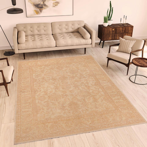 handmade Traditional Kafkaz Beige Rust Hand Knotted RECTANGLE 100% WOOL area rug 8x11