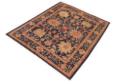 handmade Traditional Kafkaz Blue Tan Hand Knotted RECTANGLE 100% WOOL area rug 8 x 10