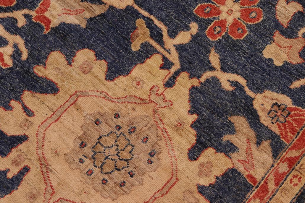 handmade Traditional Kafkaz Blue Tan Hand Knotted RECTANGLE 100% WOOL area rug 8 x 10