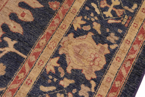 handmade Transitional Kafkaz Blue Tan Hand Knotted RECTANGLE 100% WOOL area rug 8' x 10'