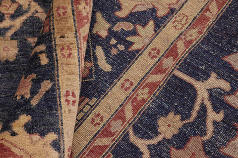handmade Transitional Kafkaz Blue Tan Hand Knotted RECTANGLE 100% WOOL area rug 8' x 10'