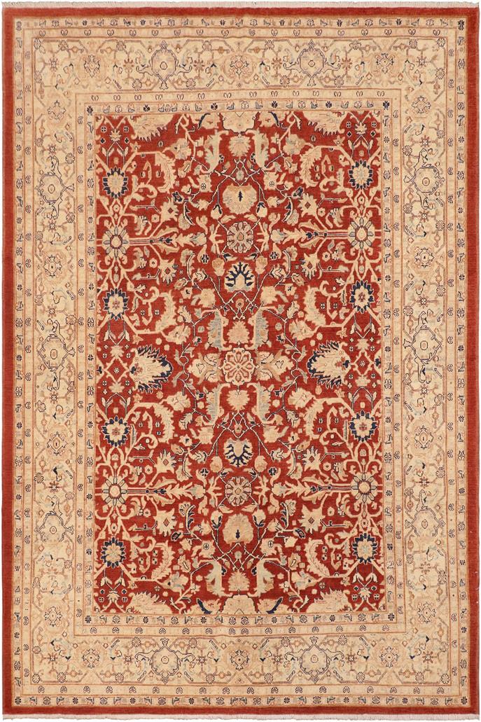 handmade Traditional Kafkaz Rust Beige Hand Knotted RECTANGLE 100% WOOL area rug 8 x 9