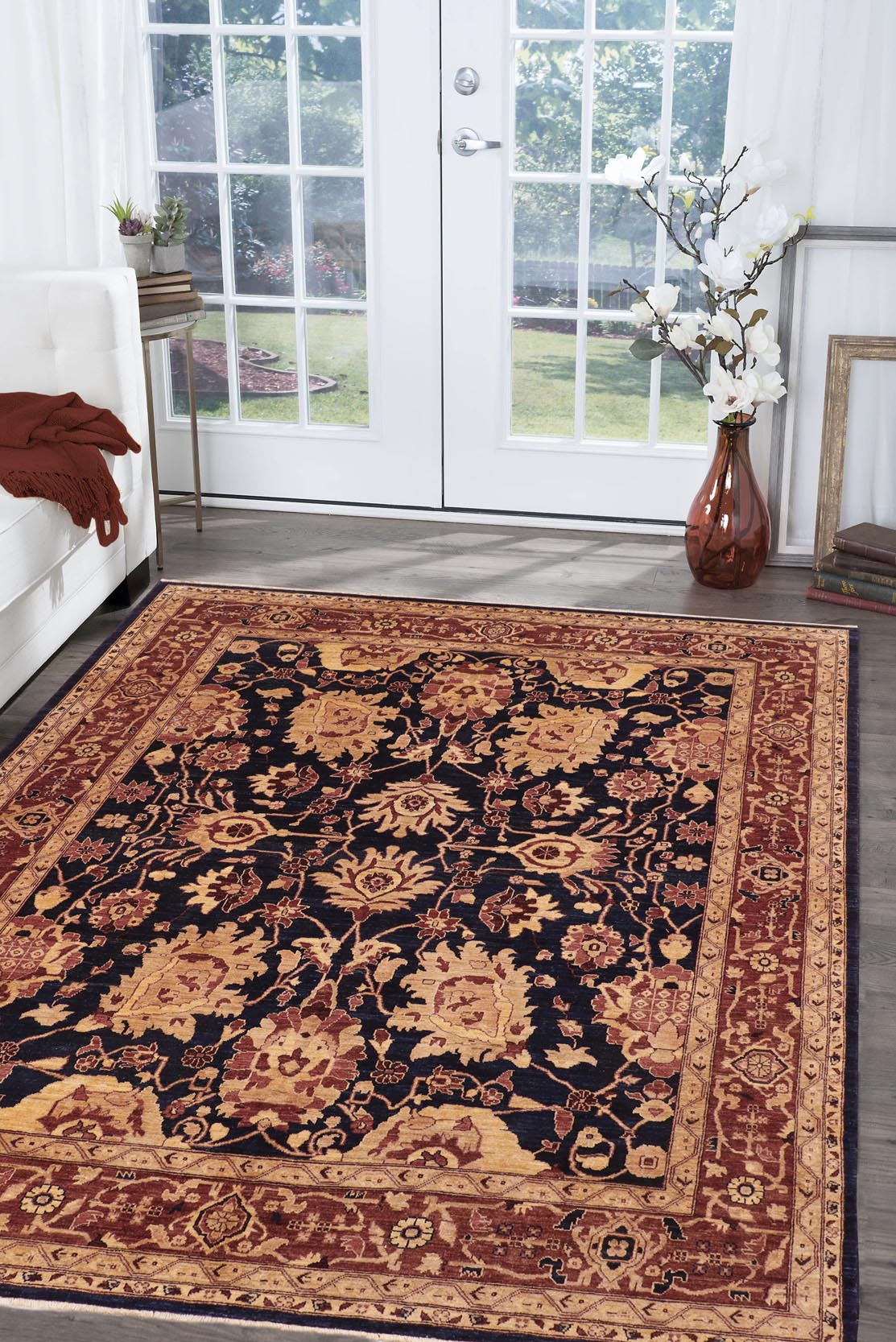 handmade Traditional Kafkaz Blue Red Hand Knotted RECTANGLE 100% WOOL area rug 8x10