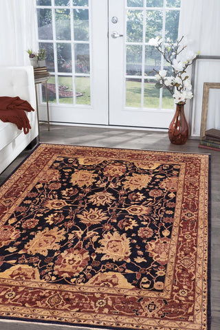 handmade Traditional Kafkaz Blue Red Hand Knotted RECTANGLE 100% WOOL area rug 8x10
