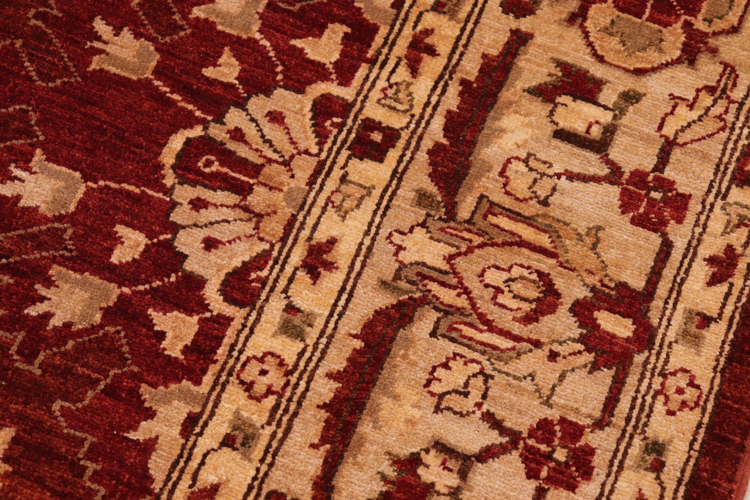 handmade Traditional Kafkaz Red Tan Hand Knotted RECTANGLE 100% WOOL area rug 8x10