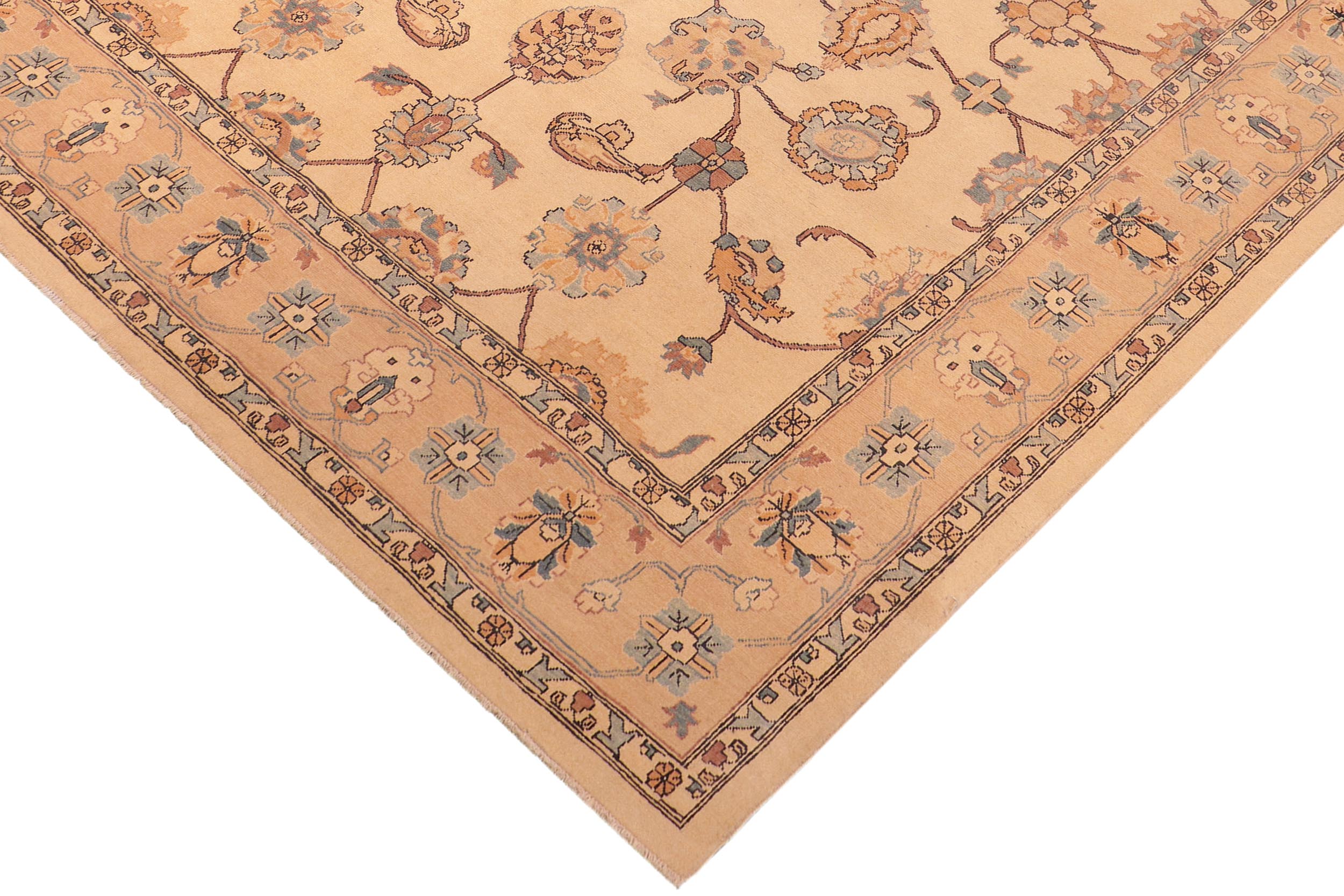 handmade Transitional Antique Beige Lt. Brown Hand Knotted RECTANGLE 100% WOOL area rug 8' x 10'