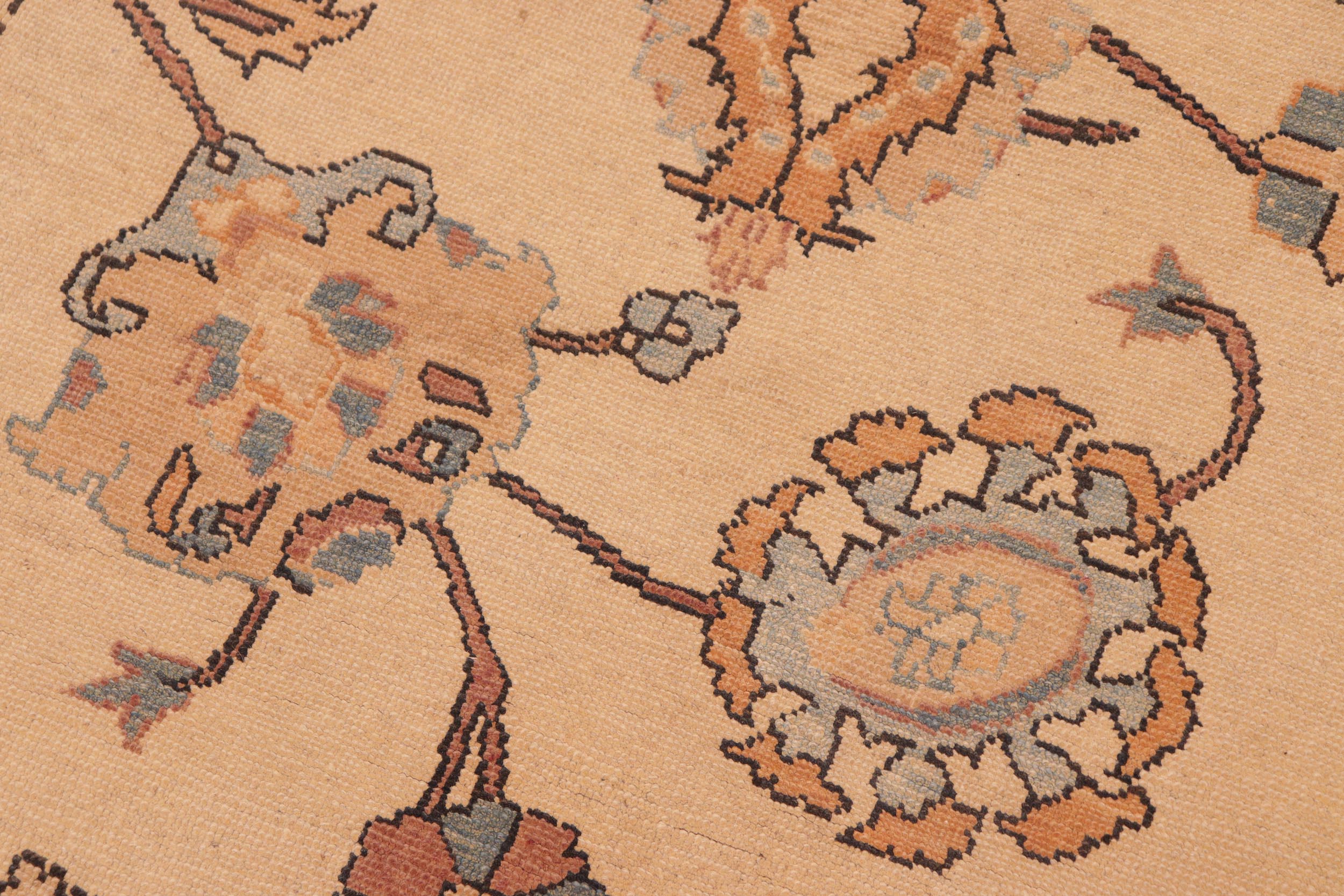 handmade Transitional Antique Beige Lt. Brown Hand Knotted RECTANGLE 100% WOOL area rug 8' x 10'