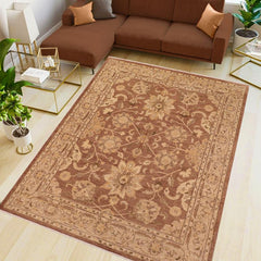 handmade Traditional Kafkaz Brown Tan Hand Knotted RECTANGLE 100% WOOL area rug 8 x 10