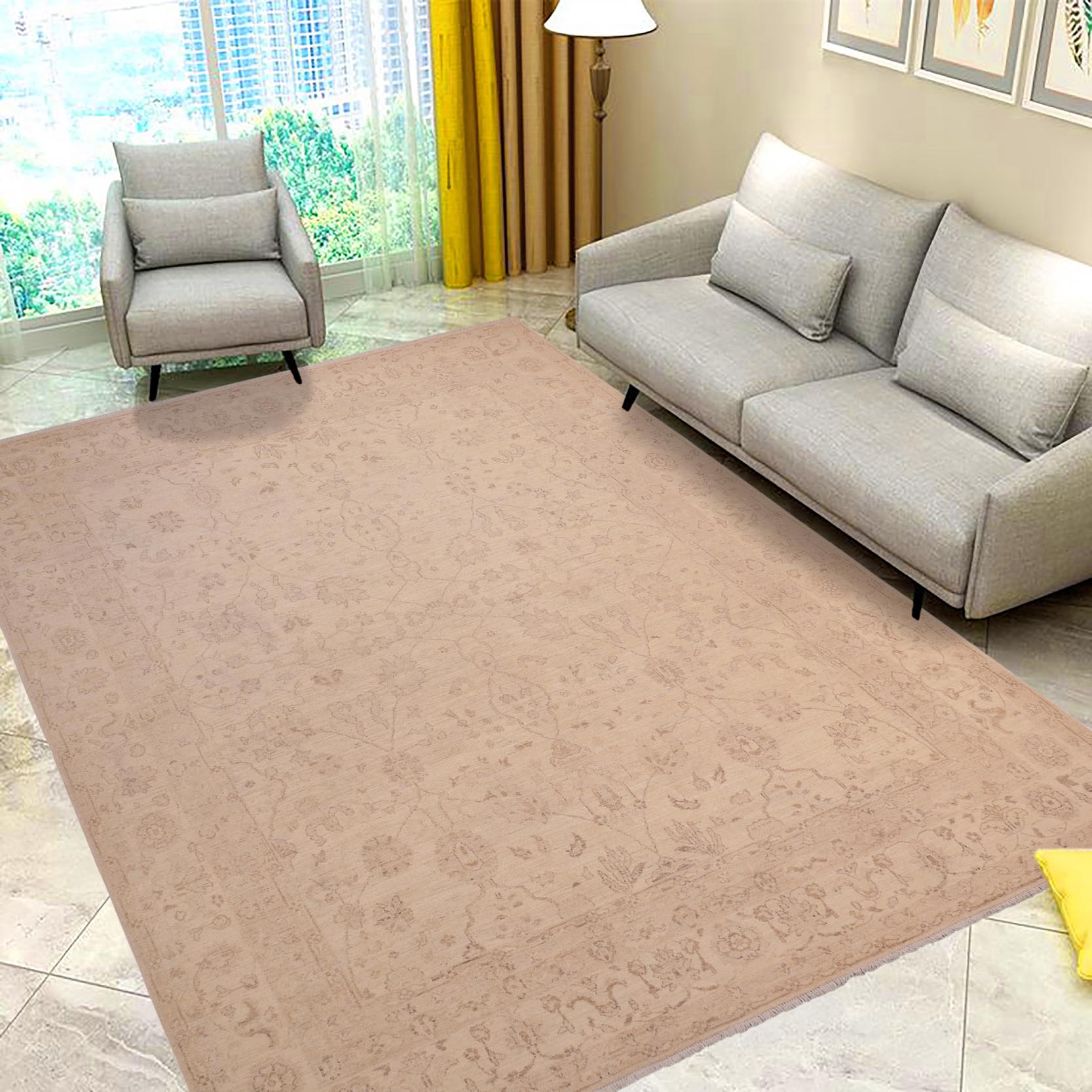 handmade Traditional Kafkaz Beige Lt. Brown Hand Knotted RECTANGLE 100% WOOL area rug 8x10