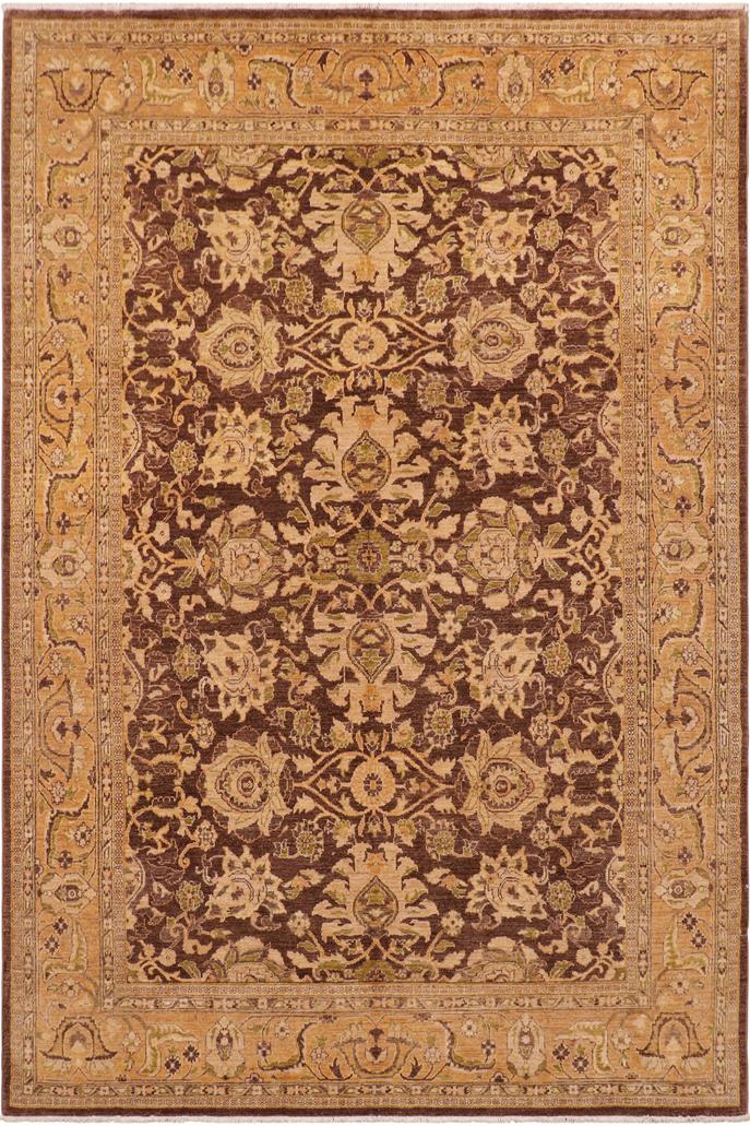 handmade Traditional Kafkaz Brown Tan Hand Knotted RECTANGLE 100% WOOL area rug 8 x 10