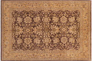 8x10 hand knotted transitional wool rug in brown and tan - Oriental Alexandr