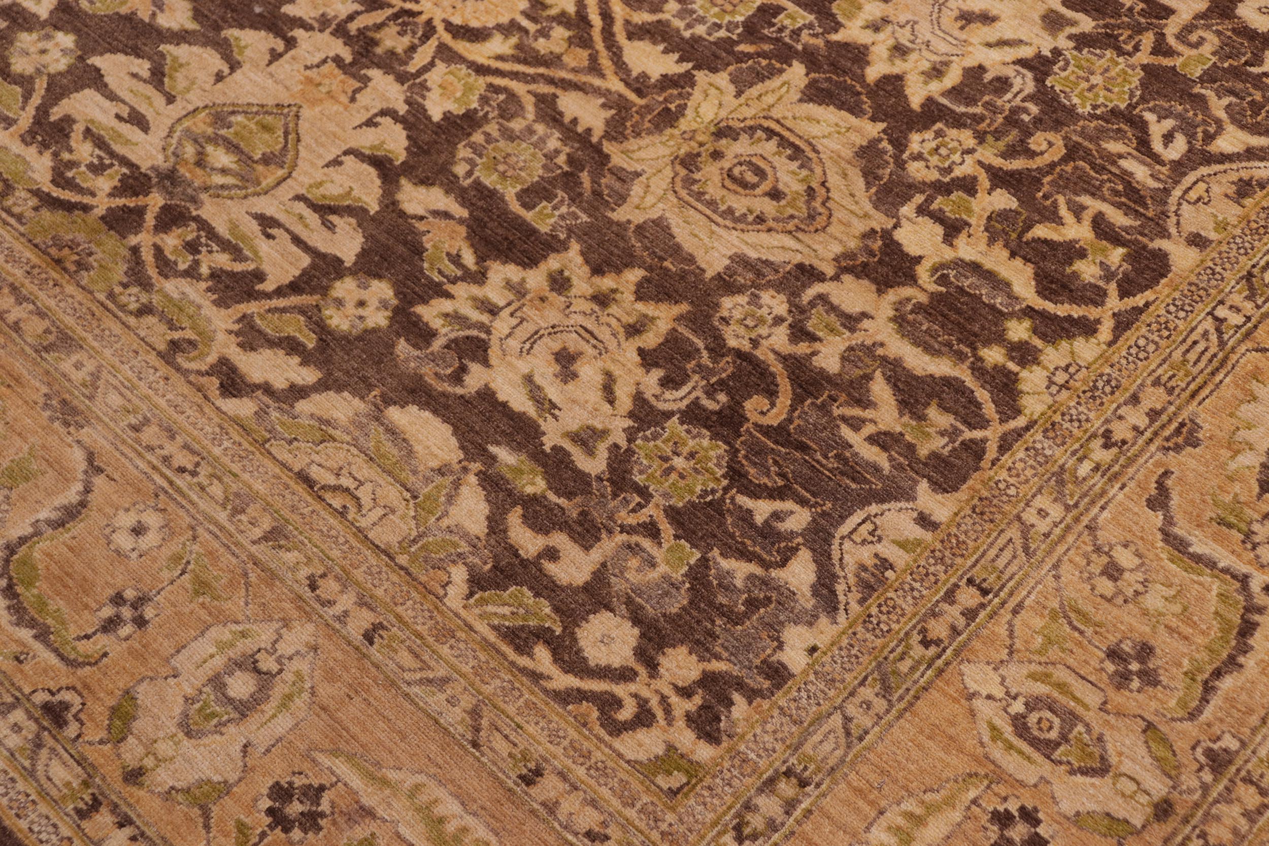 handmade Transitional Kafkaz Brown Tan Hand Knotted RECTANGLE 100% WOOL area rug 8' x 10'