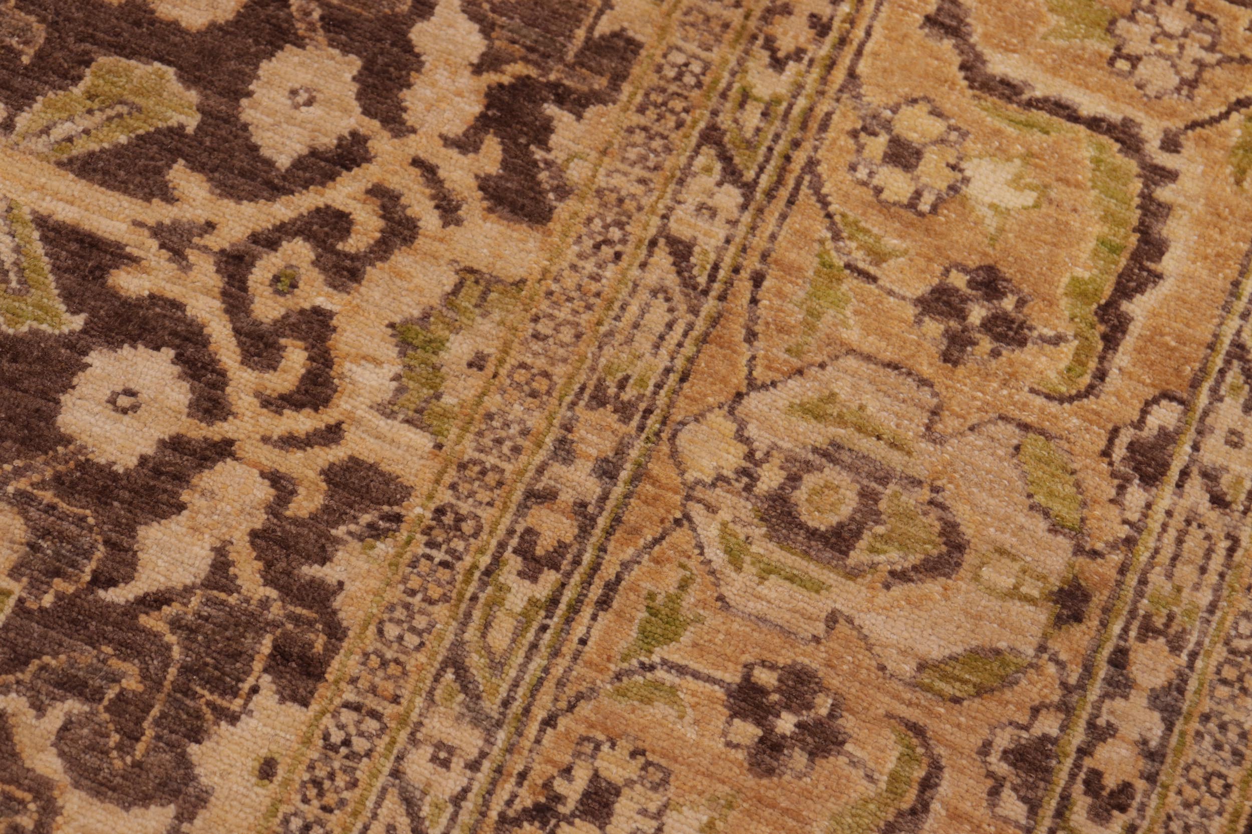 handmade Transitional Kafkaz Brown Tan Hand Knotted RECTANGLE 100% WOOL area rug 8' x 10'
