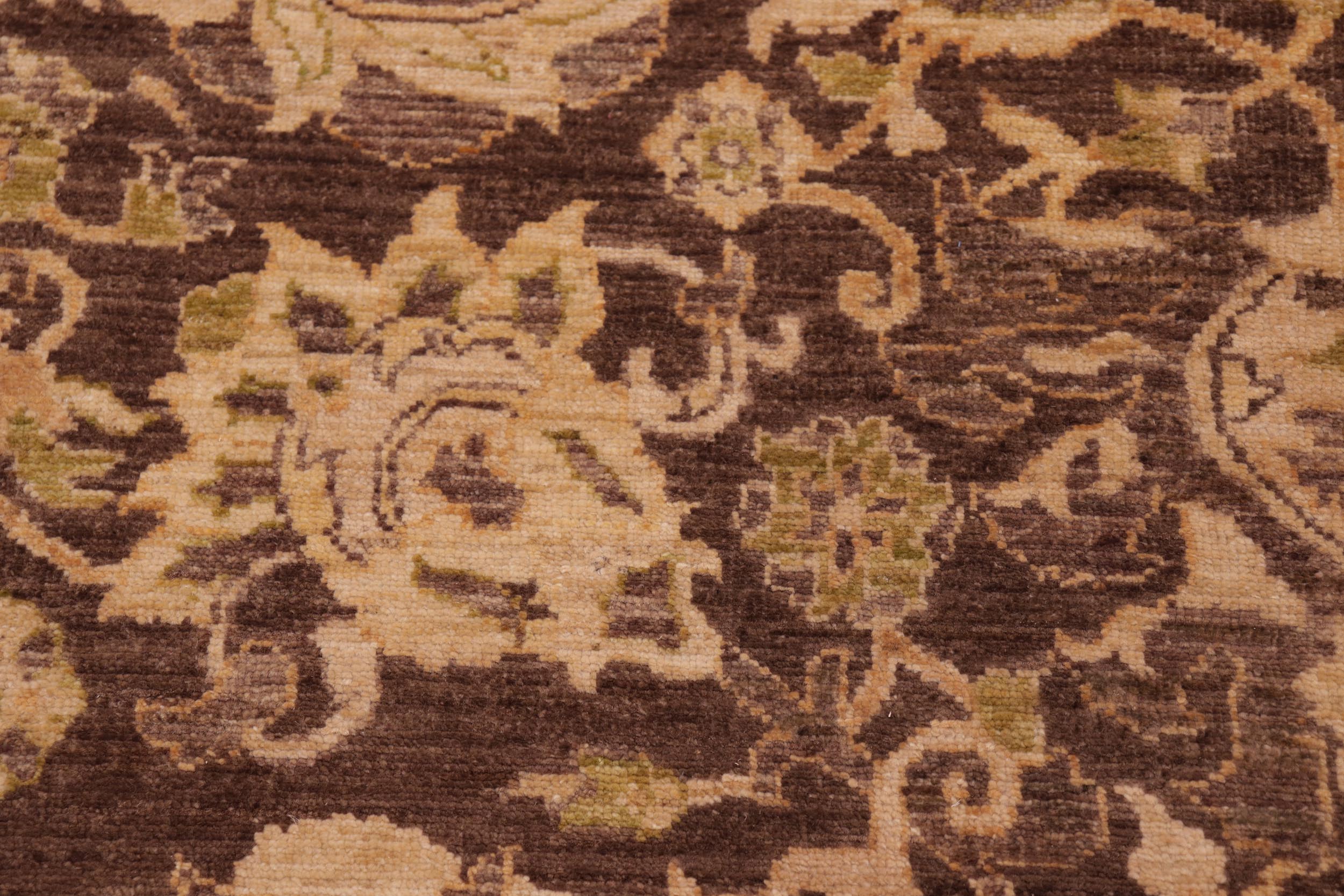 handmade Transitional Kafkaz Brown Tan Hand Knotted RECTANGLE 100% WOOL area rug 8' x 10'