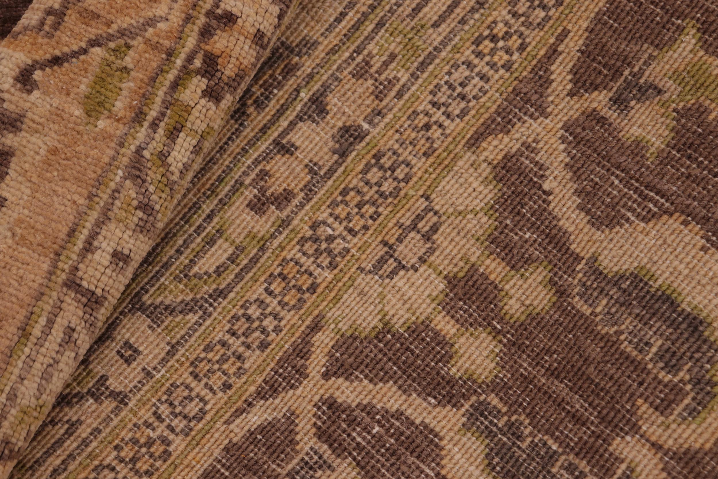 handmade Transitional Kafkaz Brown Tan Hand Knotted RECTANGLE 100% WOOL area rug 8' x 10'