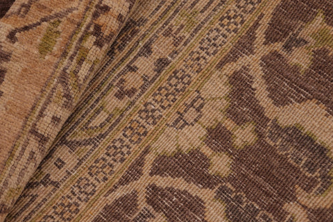 handmade Transitional Kafkaz Brown Tan Hand Knotted RECTANGLE 100% WOOL area rug 8' x 10'