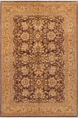 handmade Traditional Kafkaz Brown Tan Hand Knotted RECTANGLE 100% WOOL area rug 8 x 10