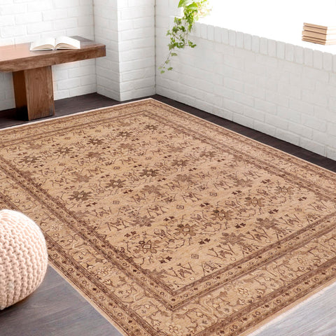 handmade Transitional Kafkaz Tan Tan Hand Knotted RECTANGLE 100% WOOL area rug 8' x 10'