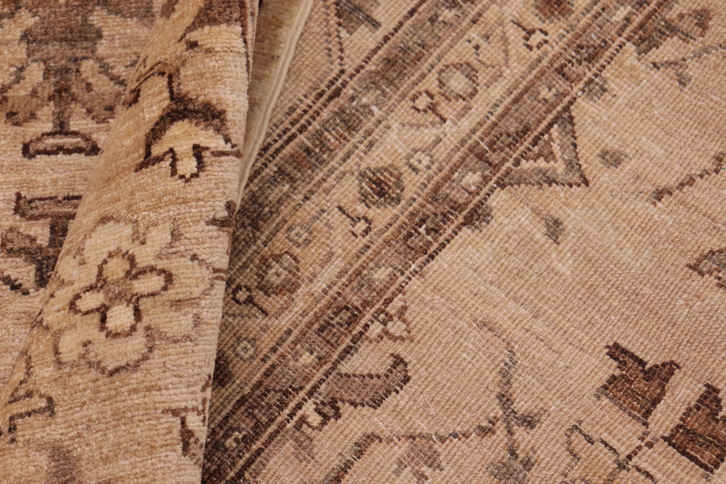 handmade Transitional Kafkaz Tan Tan Hand Knotted RECTANGLE 100% WOOL area rug 8' x 10'