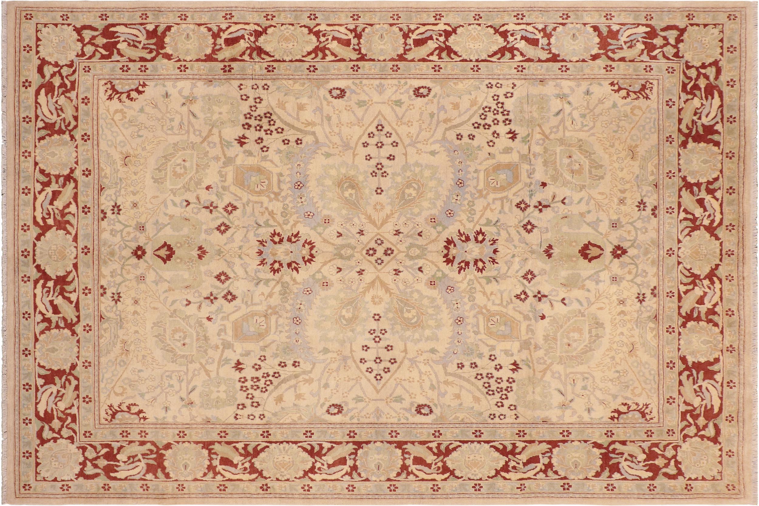 handmade Traditional Kafkaz Beige Brown Hand Knotted RECTANGLE 100% WOOL area rug 8x10