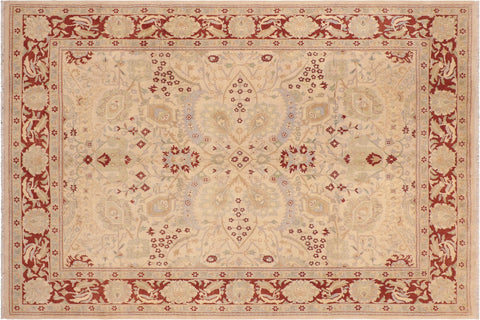 handmade Traditional Kafkaz Beige Brown Hand Knotted RECTANGLE 100% WOOL area rug 8x10