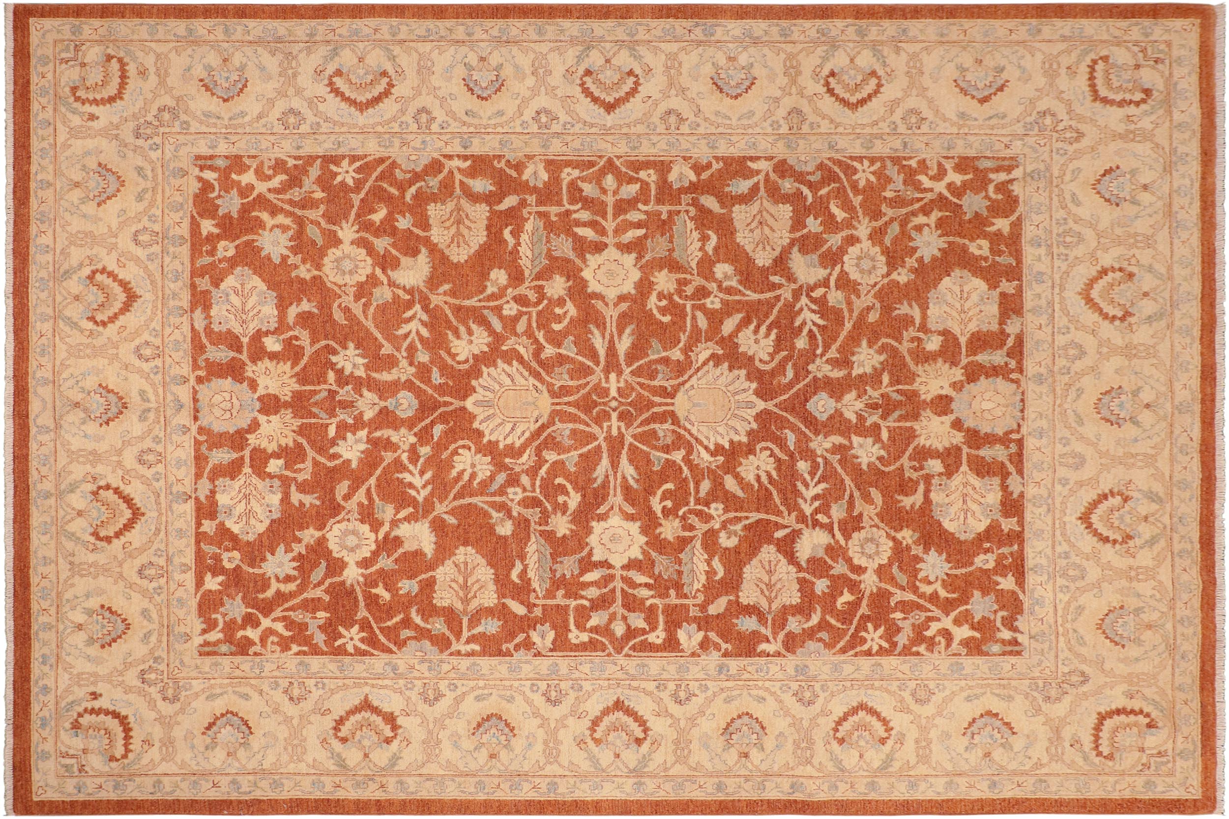 handmade Traditional Kafkaz Rust Beige Hand Knotted RECTANGLE 100% WOOL area rug 8x10